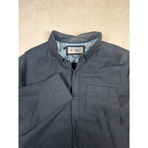 Original Penguin by Munsingwear Men's L Black‎ Long Sleeve Button Up Bowling